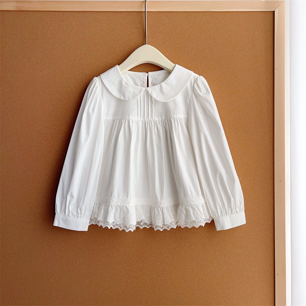 现货【】女童7600纯棉衬衫秋款2025新款女宝百搭休闲衬衣上衣