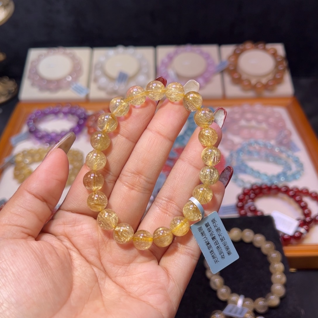 水晶手串未镶嵌好****姐金发晶8.8m m