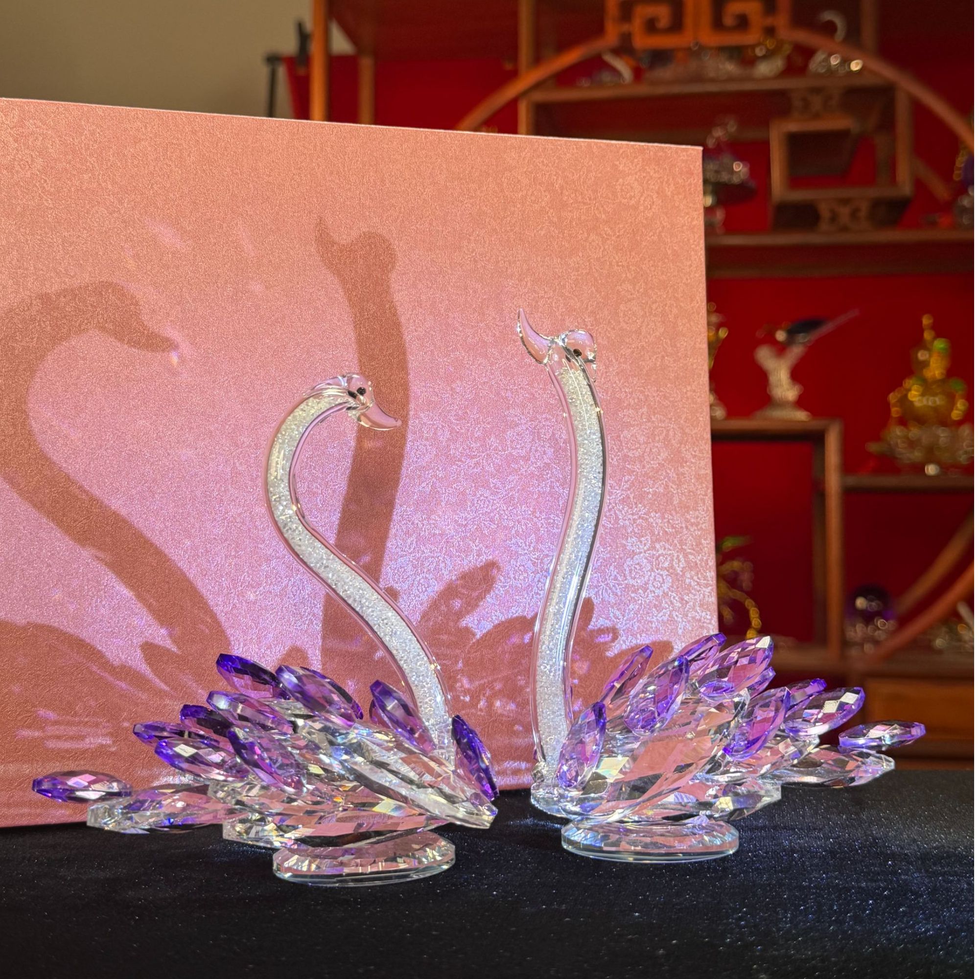 K9水晶天鹅家居摆件玄关电视柜酒柜装饰品礼盒装