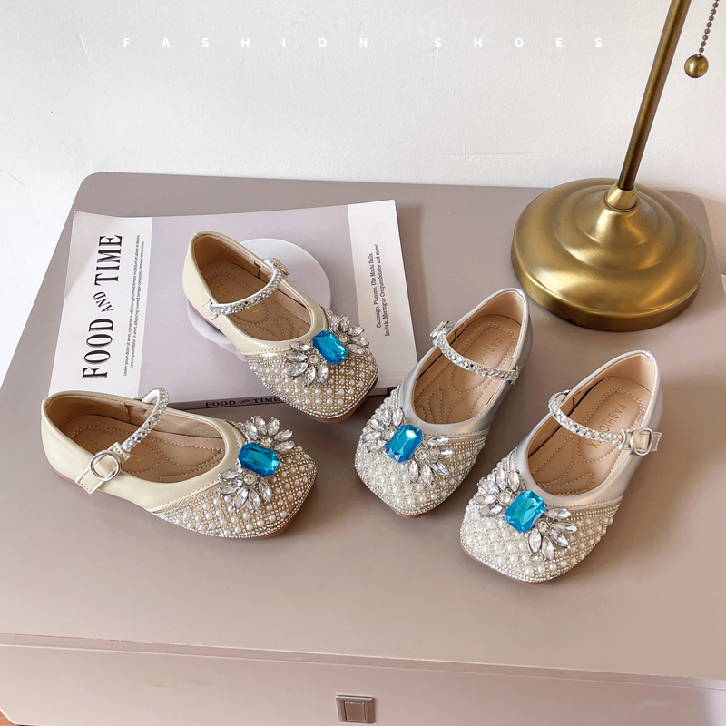 女童小香风皮鞋2025春季新款小单鞋公主气质软底防滑蝴蝶结款