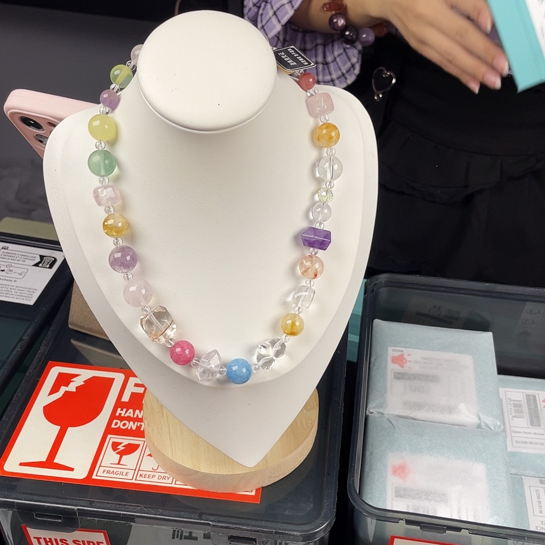 手串水晶银S925镀金镶嵌
