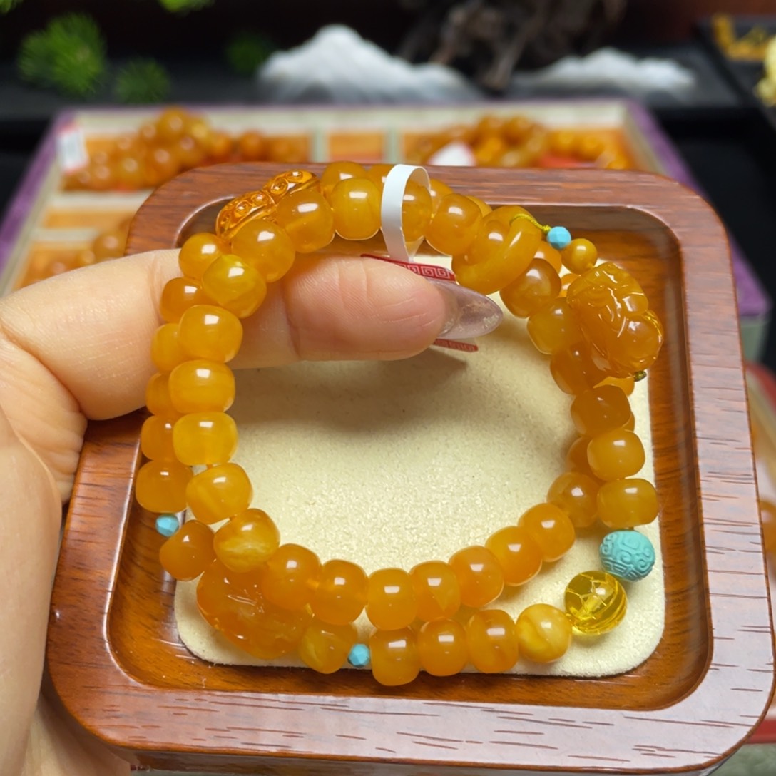 未镶嵌蜜蜡手链手串