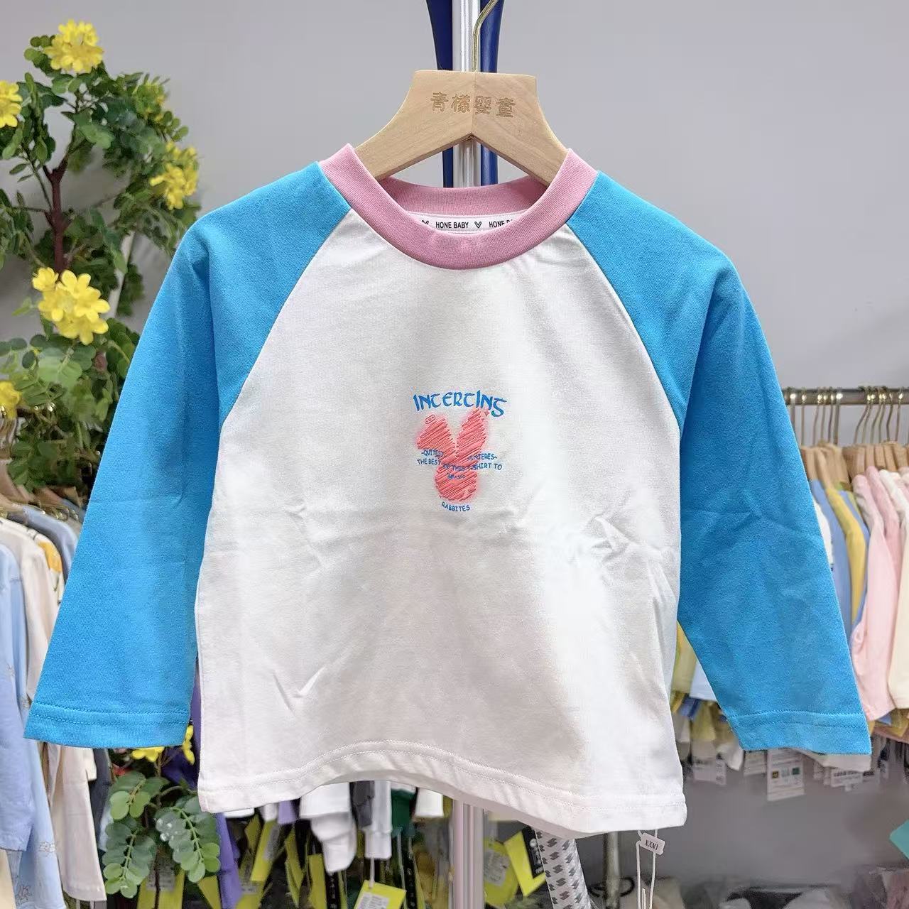 男女童打底衫春季新款长袖T恤可爱卡通款内搭上衣10206