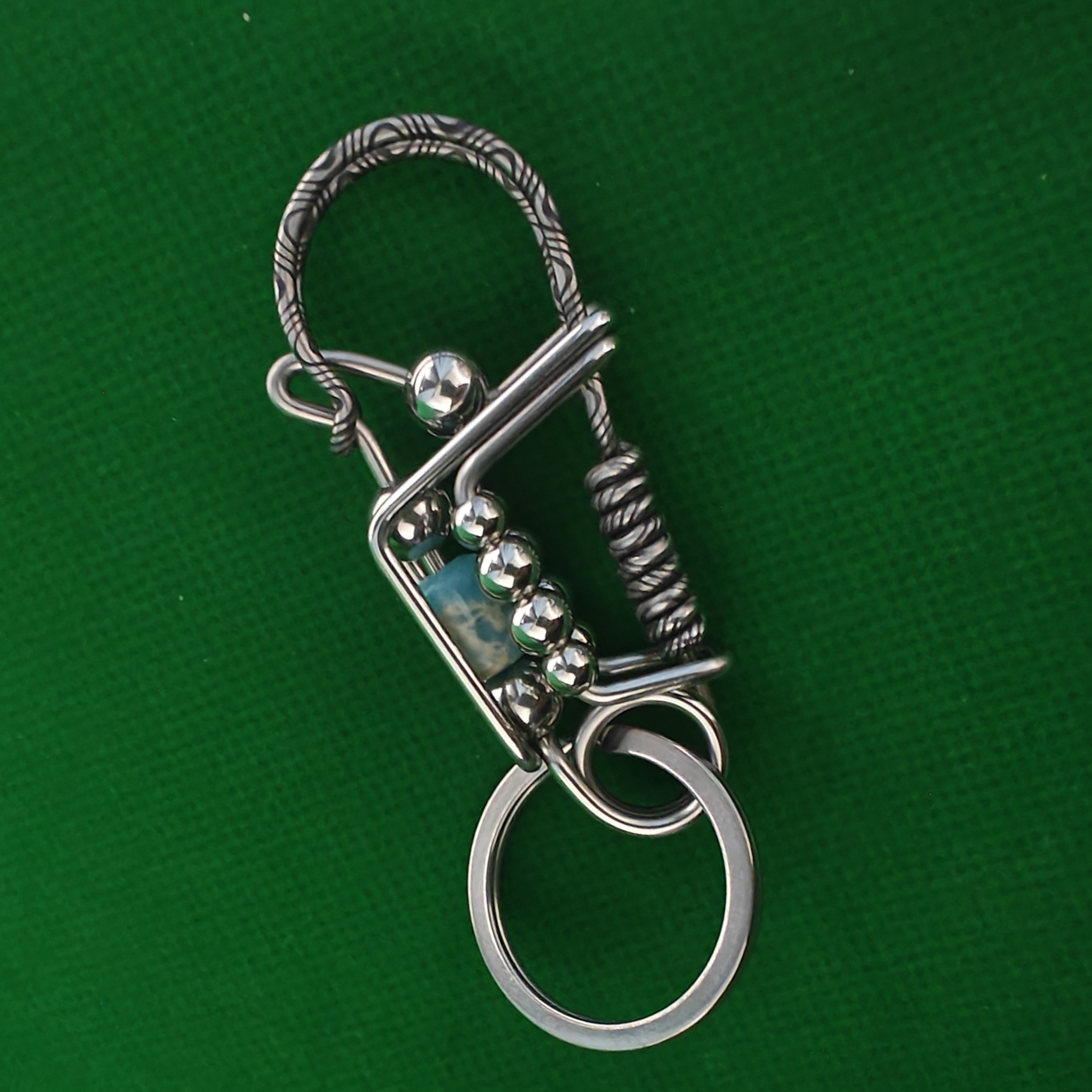 【正品】纯手工打造316不锈钢祥云纹帝皇石精品匙扣高档礼品挂扣