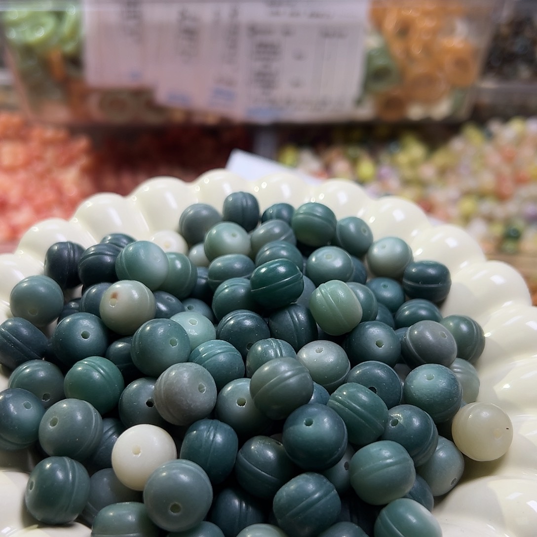 菩提根/象牙果吊坠卡12海洋蓝40颗