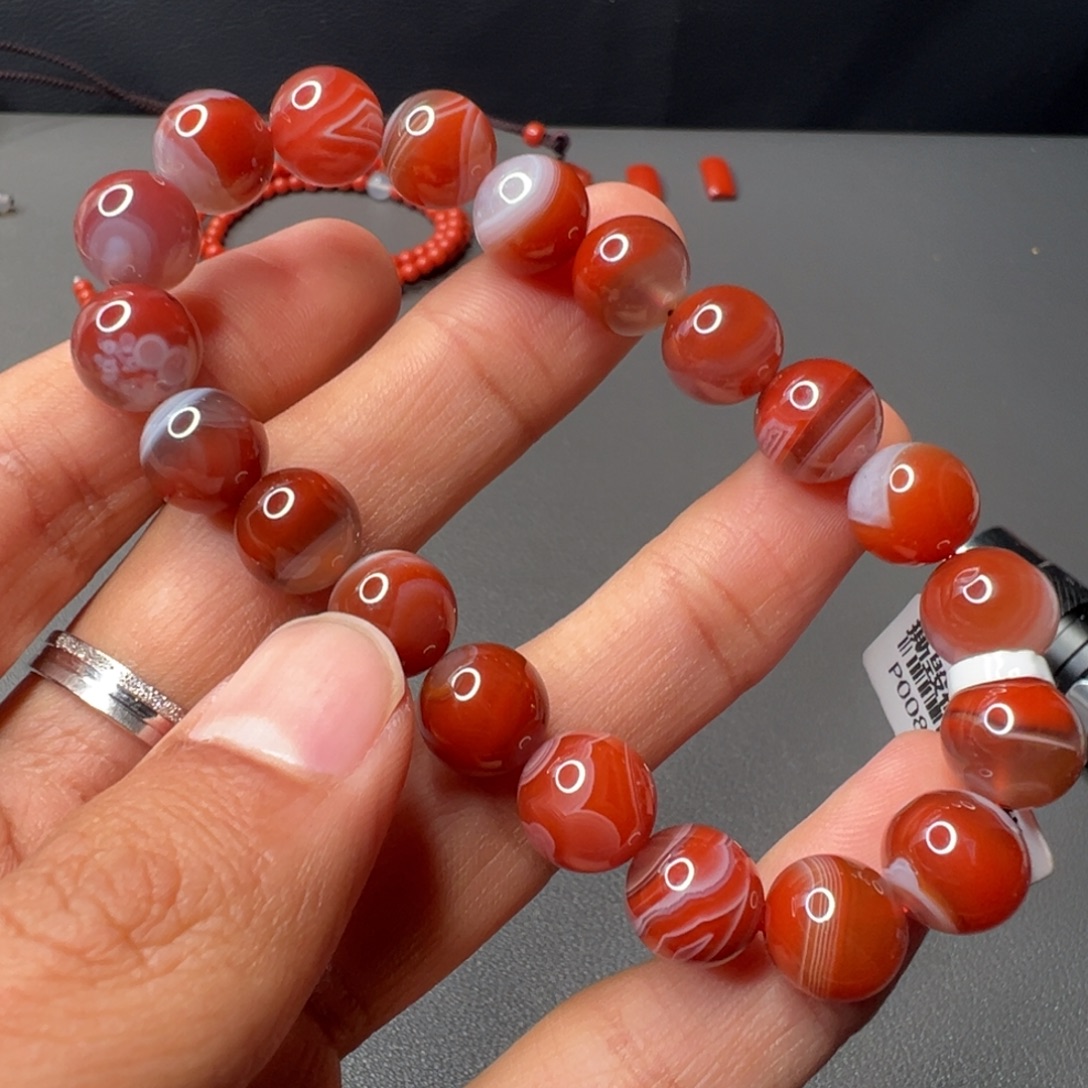 南红玛瑙未镶嵌638号南红单圈10+