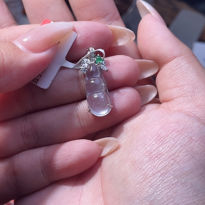 石英质玉银S925镶嵌颈饰