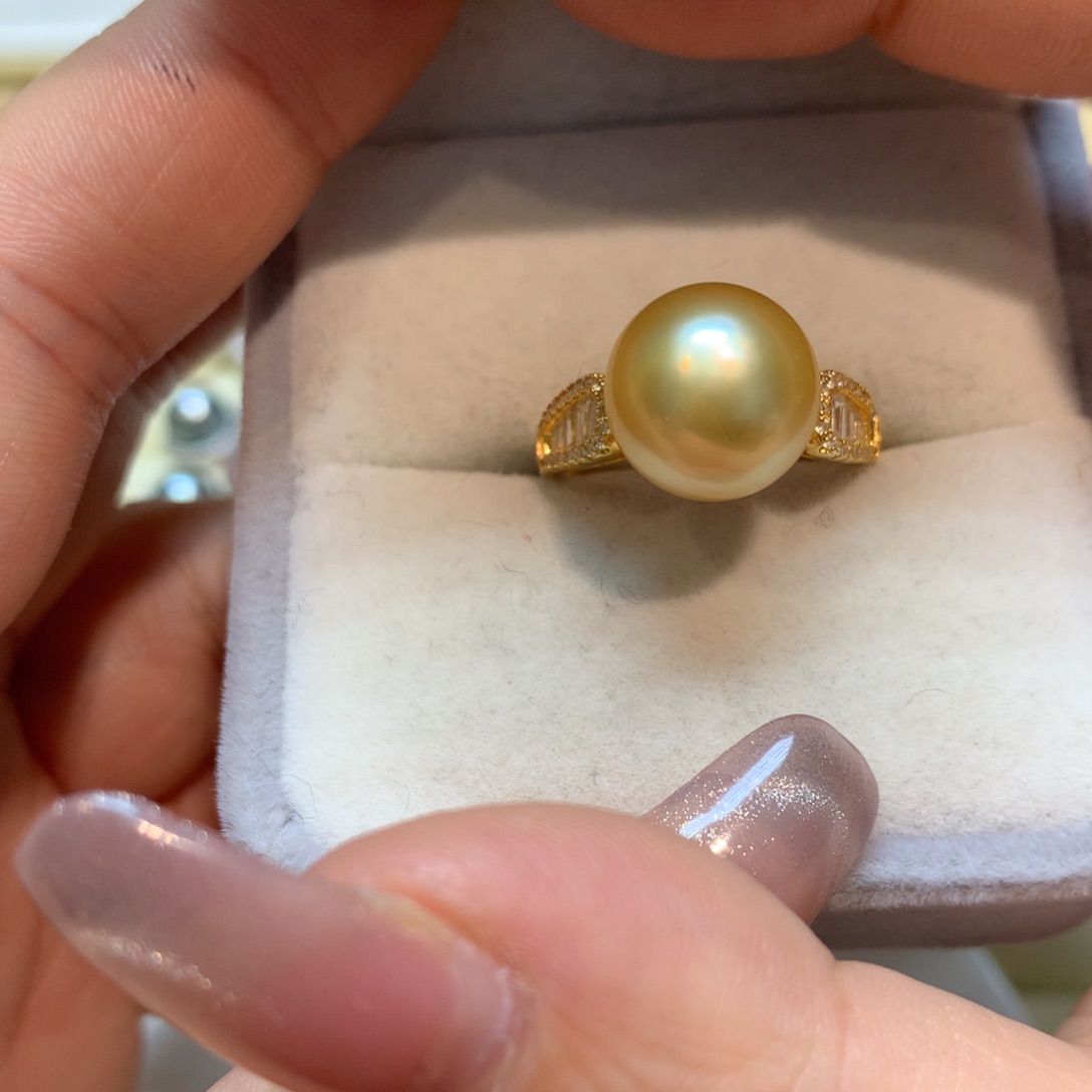 海水珍珠戒指银S925镶嵌