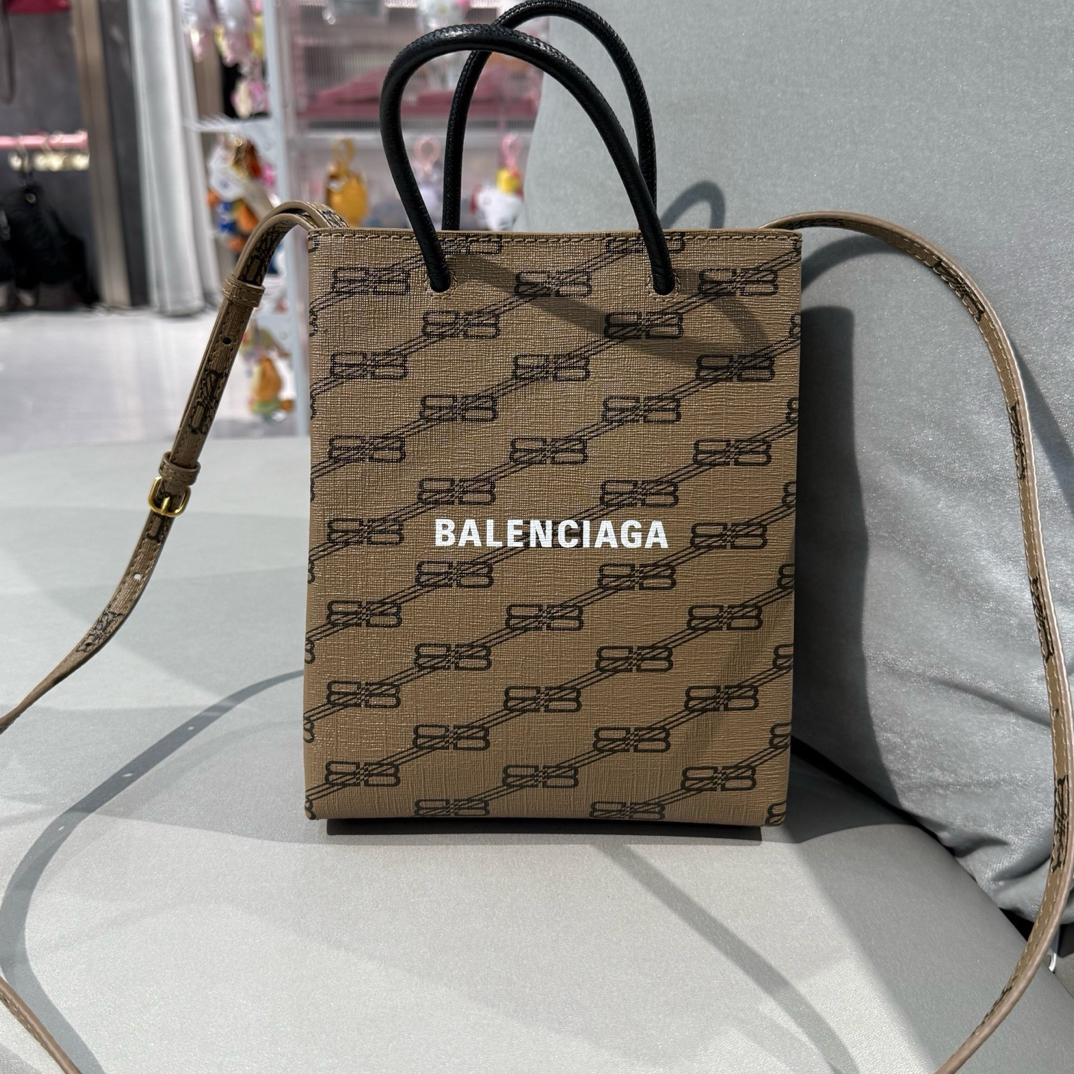 95新 Balenciaga/巴黎世家 巴黎世家棕色满印老花tote托特包 23年