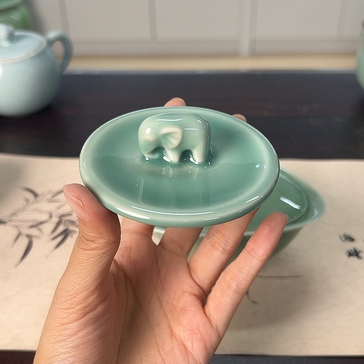 龙泉云间青瓷小米茶器