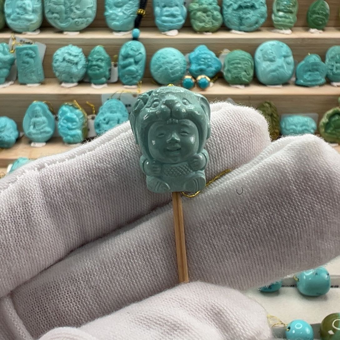 未镶嵌绿松石童趣14.2mm