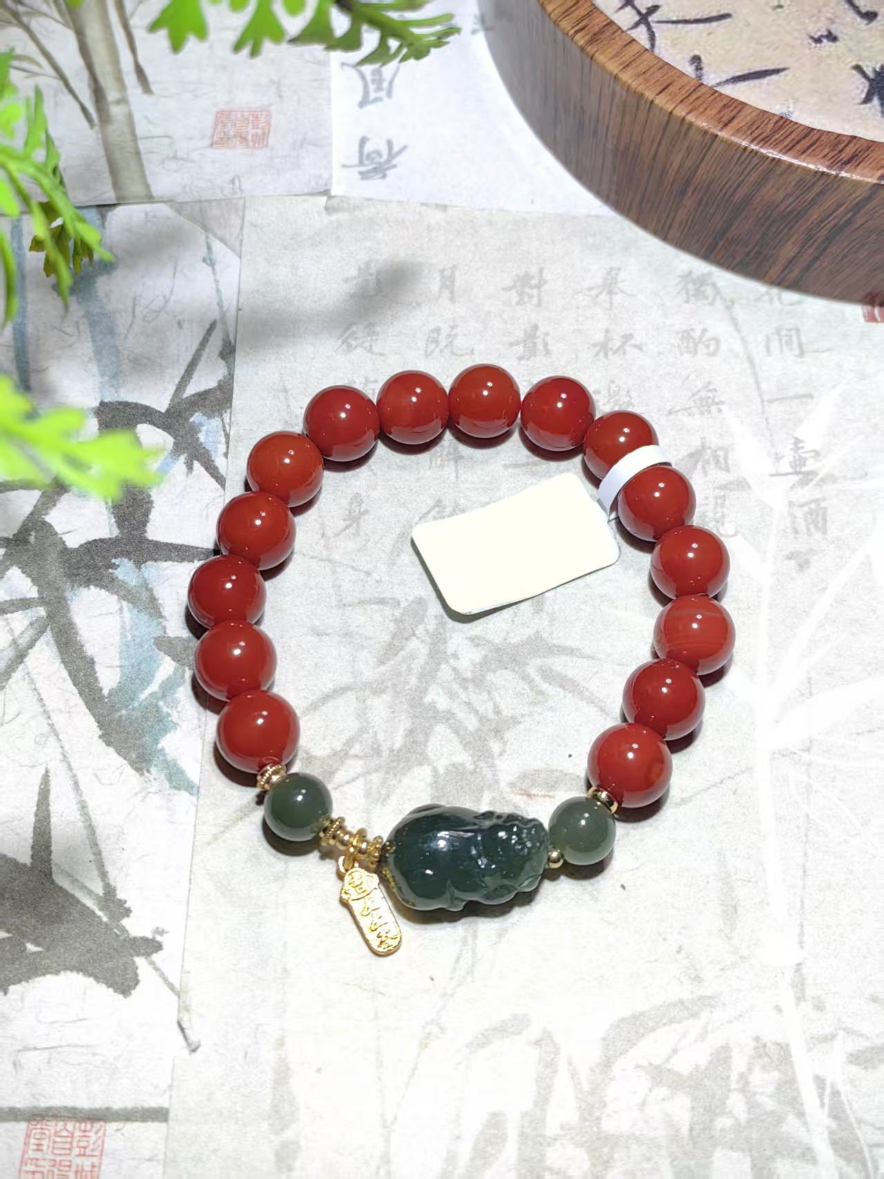 1.0南红玛瑙 和田玉【无礼盒】1047