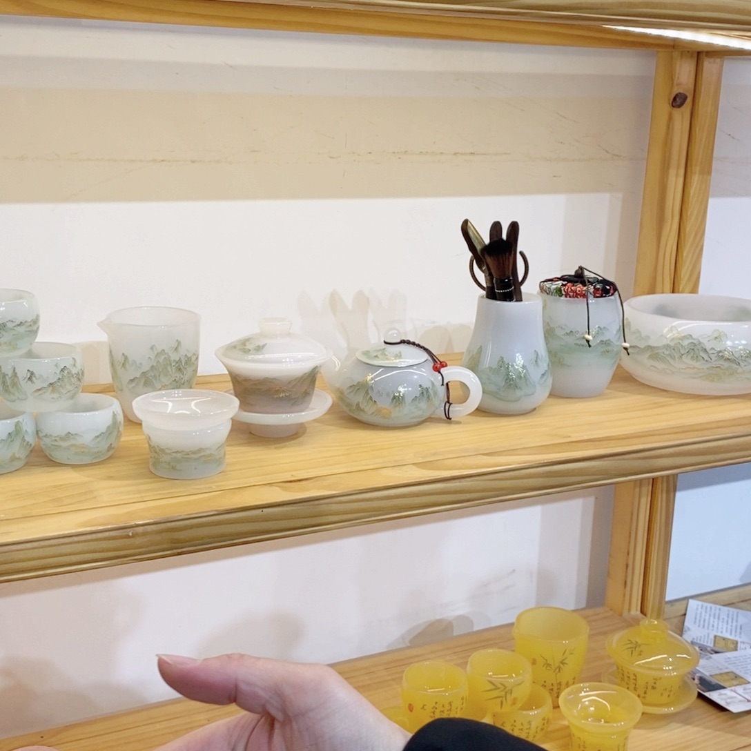 千里江山大套装 带礼盒 客杯2 主人杯2