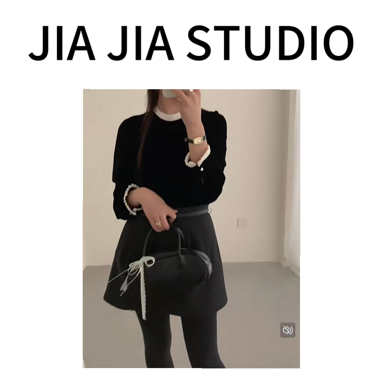 【嘉嘉推荐】丝绒·蕾丝花边打底上衣#3510