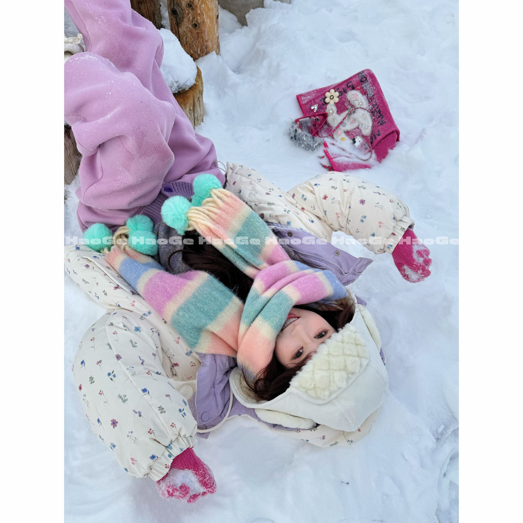 【婉儿】●碎花~HGD5YRF5253A羽绒服预保暖时尚日常双面甜美设计款