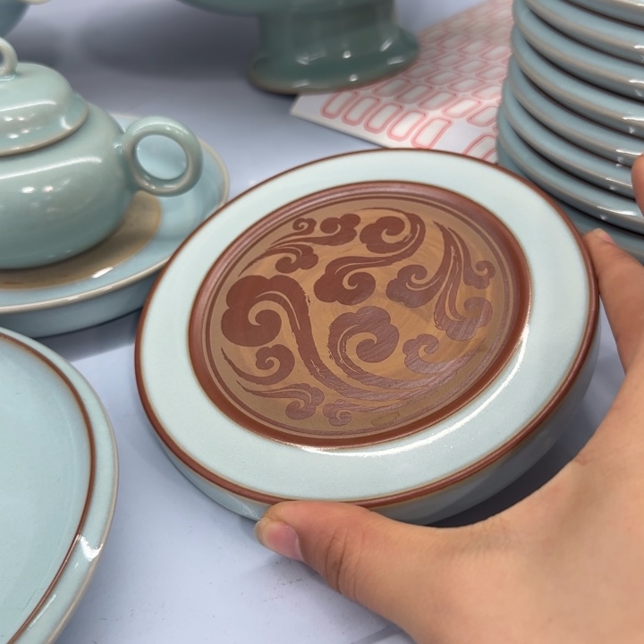 微瑕天青祥云盘11