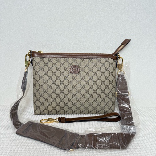 99新 GUCCI/古驰  98新/6156男士时尚经典棕单肩包可手拿成色较新