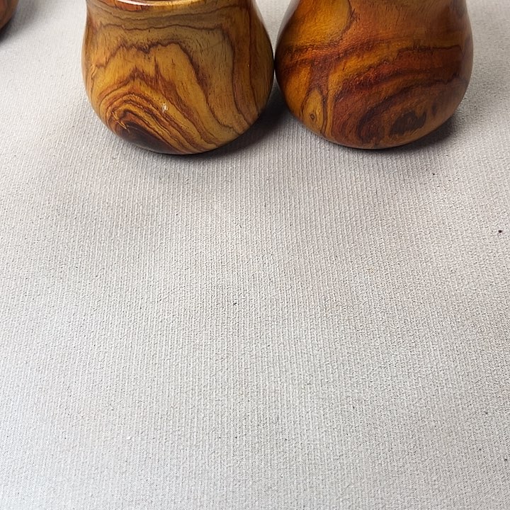 晴**李越南黄花梨杯子一对