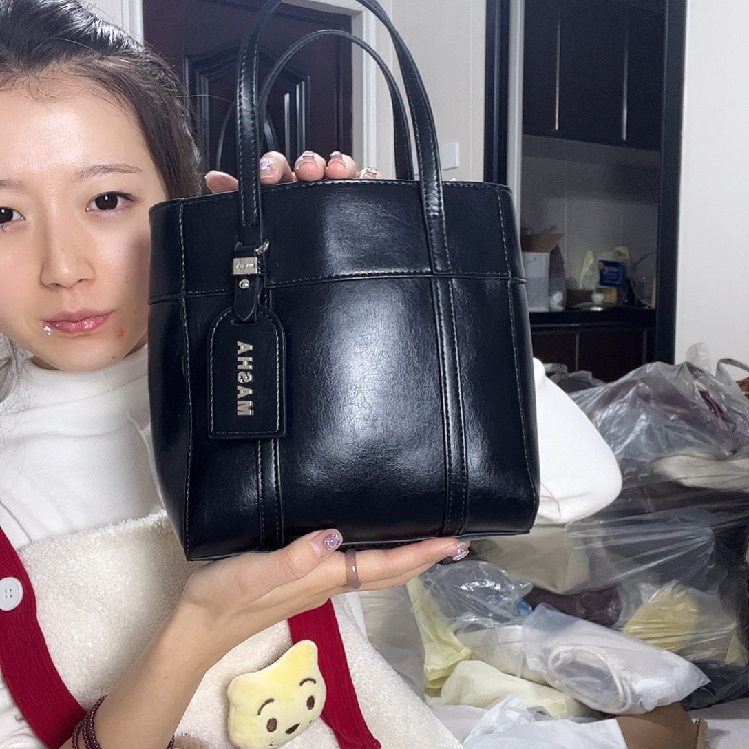 PU玛莎黑色小推特新款