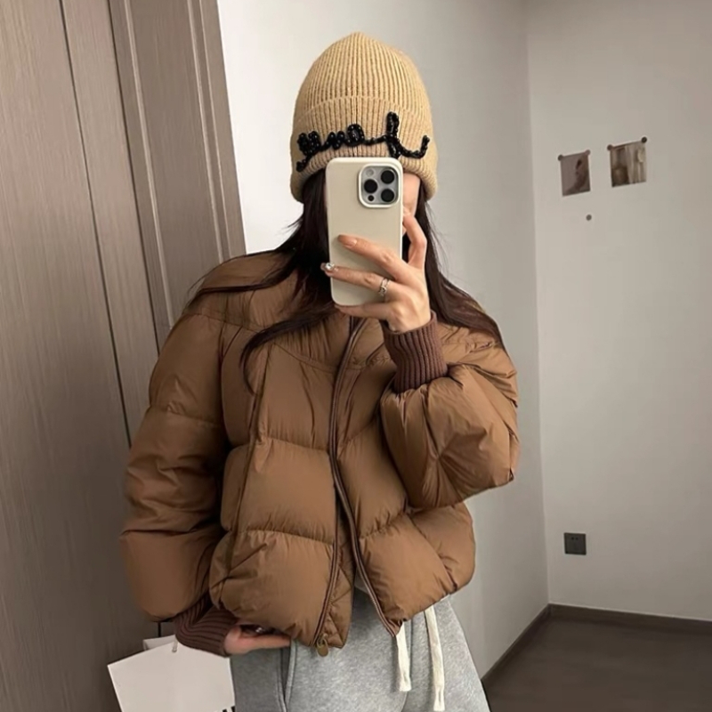 运补6-8 加厚棉服女2025新款冬季棒球领宽松简约面包服短款【502】