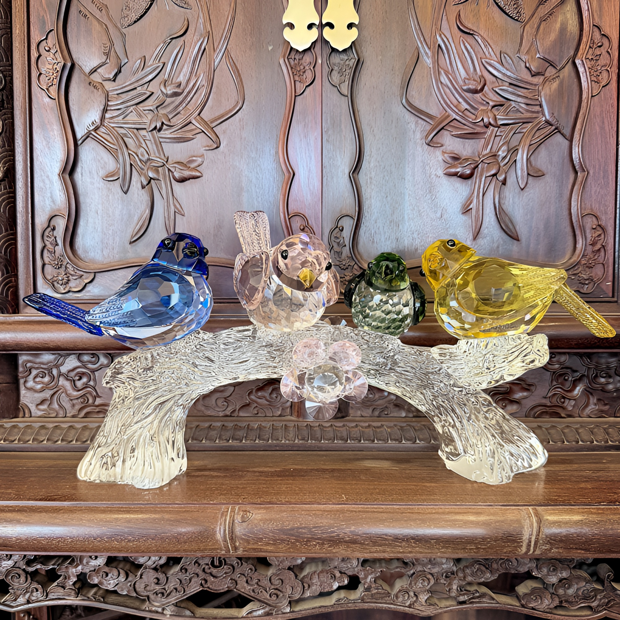 喜上眉梢精美K9水晶喜鹊鸟手工工艺客厅软装搭配新房装修摆件