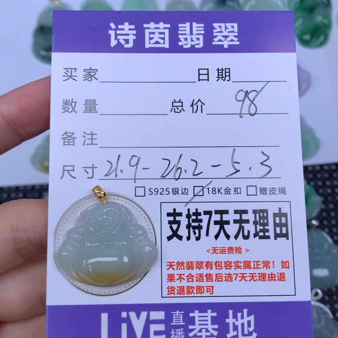 翡翠未镶嵌颈饰天然