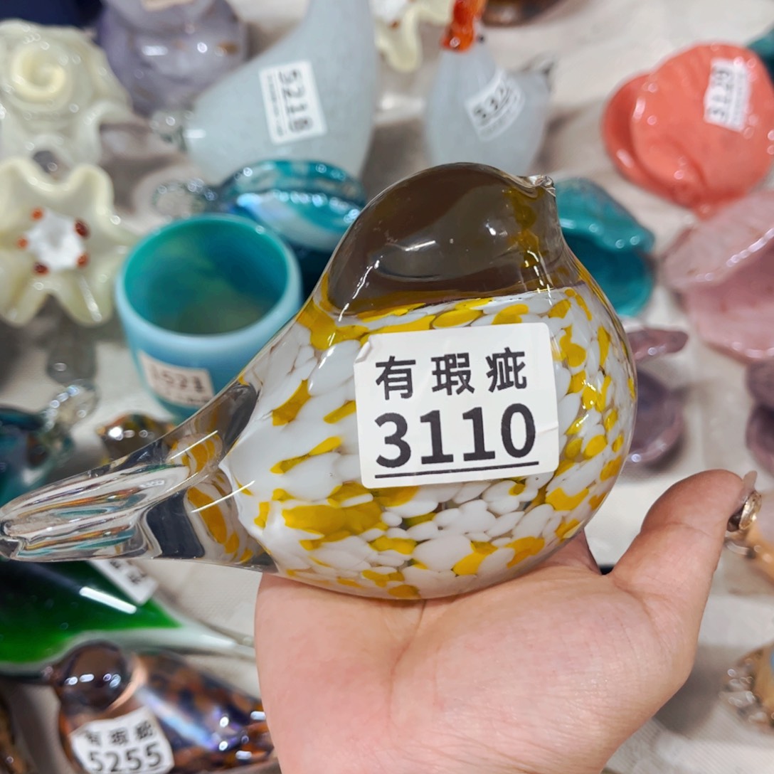 鸟3110 家悦美居琉璃摆件瑕疵