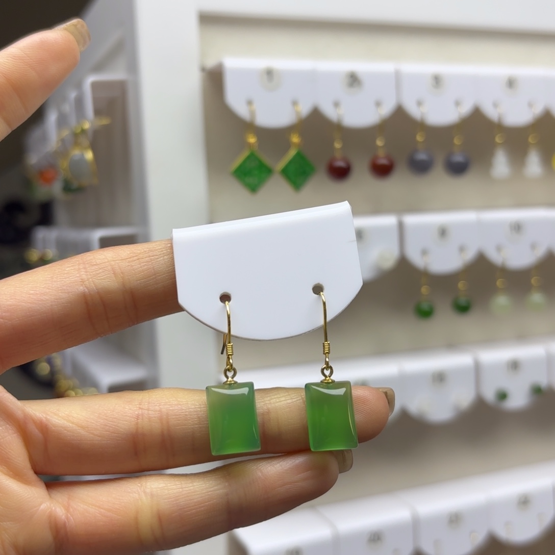 玛瑙/玉髓银S925镶嵌耳饰