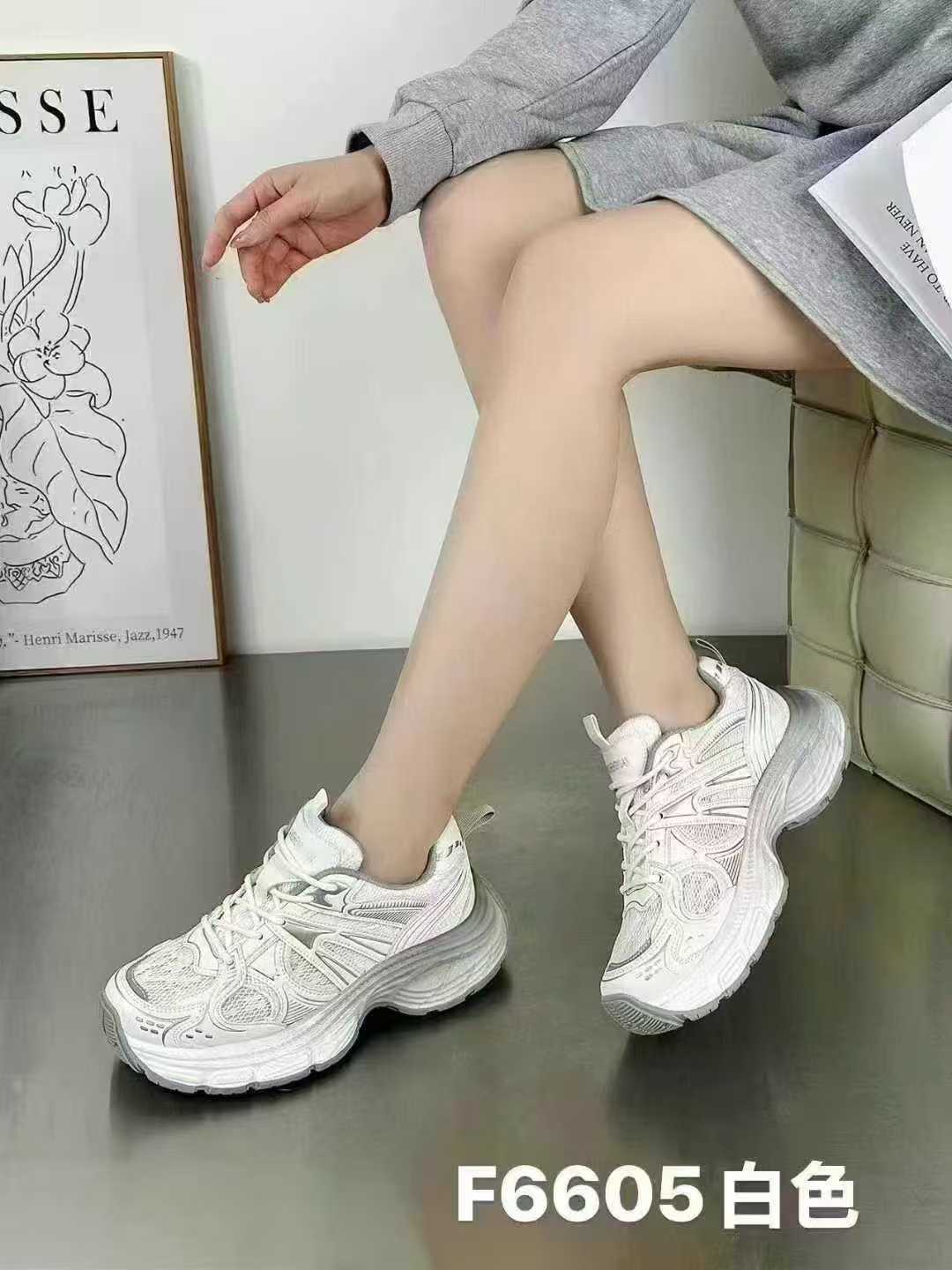 F6605法式透气纯色增高平跟时尚休闲鞋潮流春季流浪丹宁风