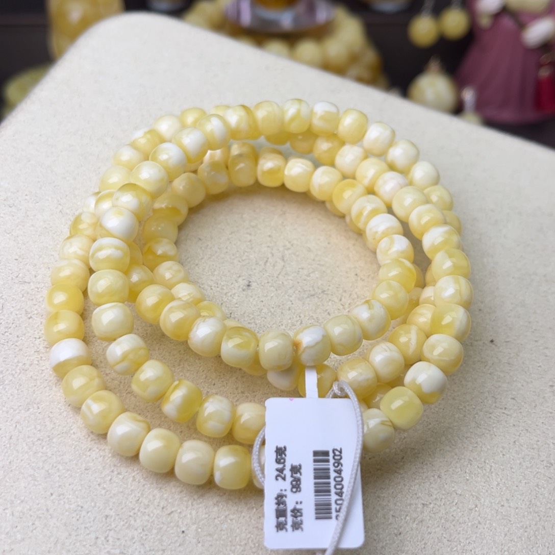 蜜蜡颈饰未镶嵌7+老型108