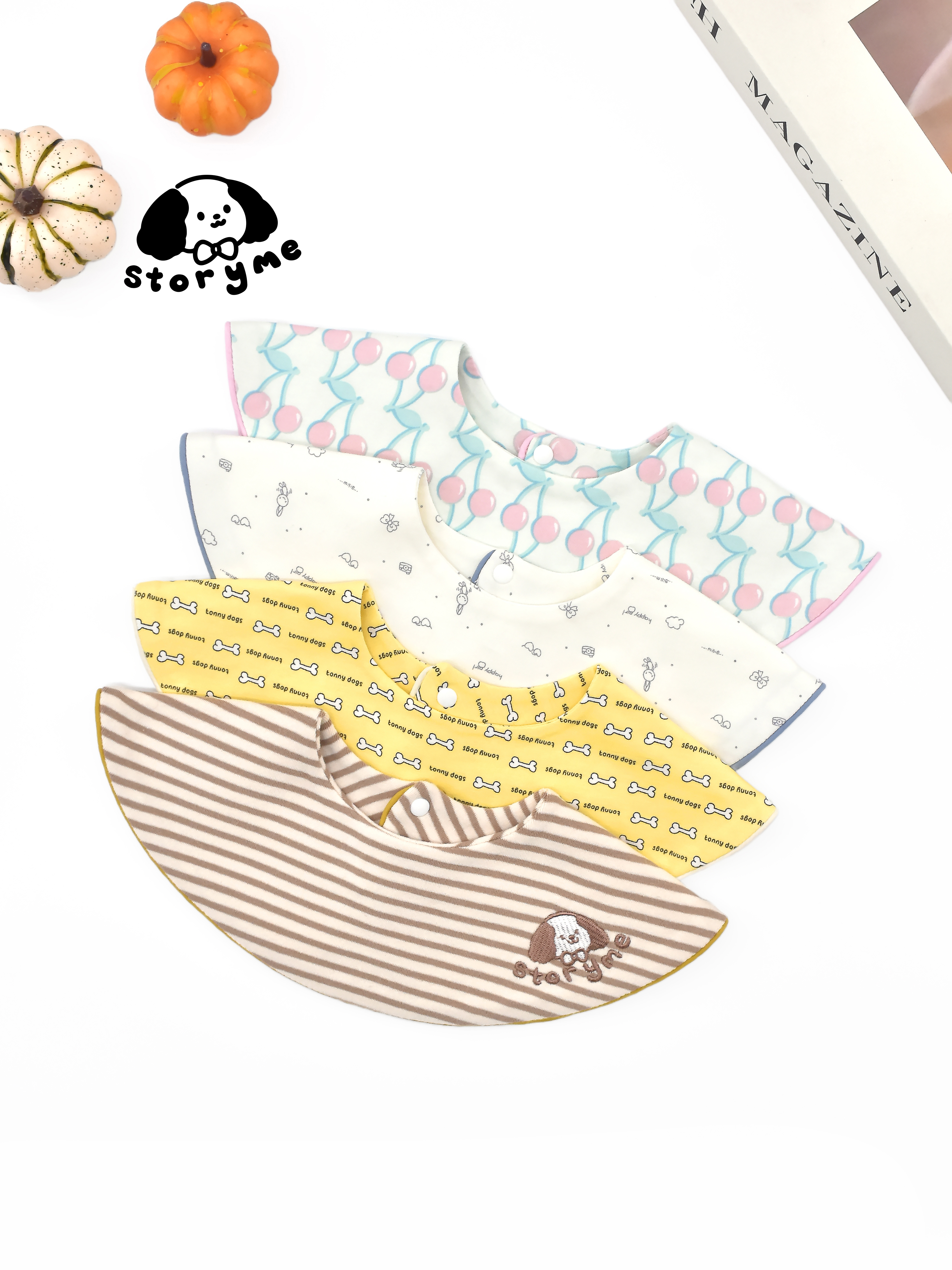 故事我母婴口水巾新生儿围兜宝宝饭兜儿童小围嘴直播间过款链接