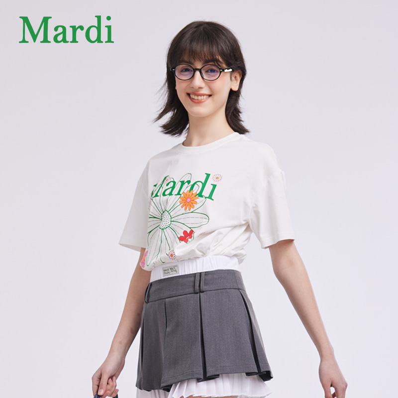 Mardi经典雏菊繁花纯棉T恤印花宽松欧若风多花女款短袖MTX2522002
