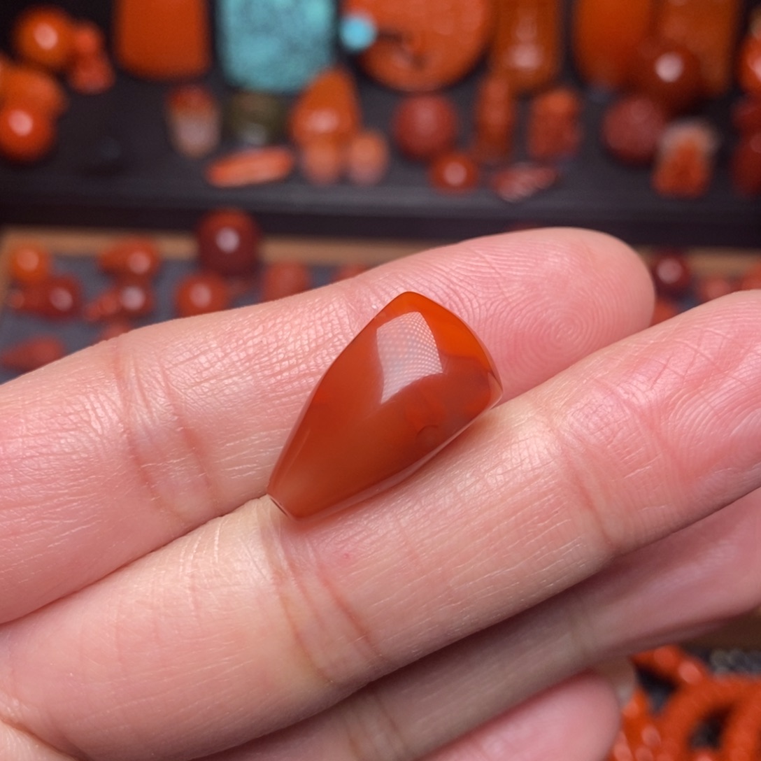 南红玛瑙火焰纹三通11+尺寸未镶嵌