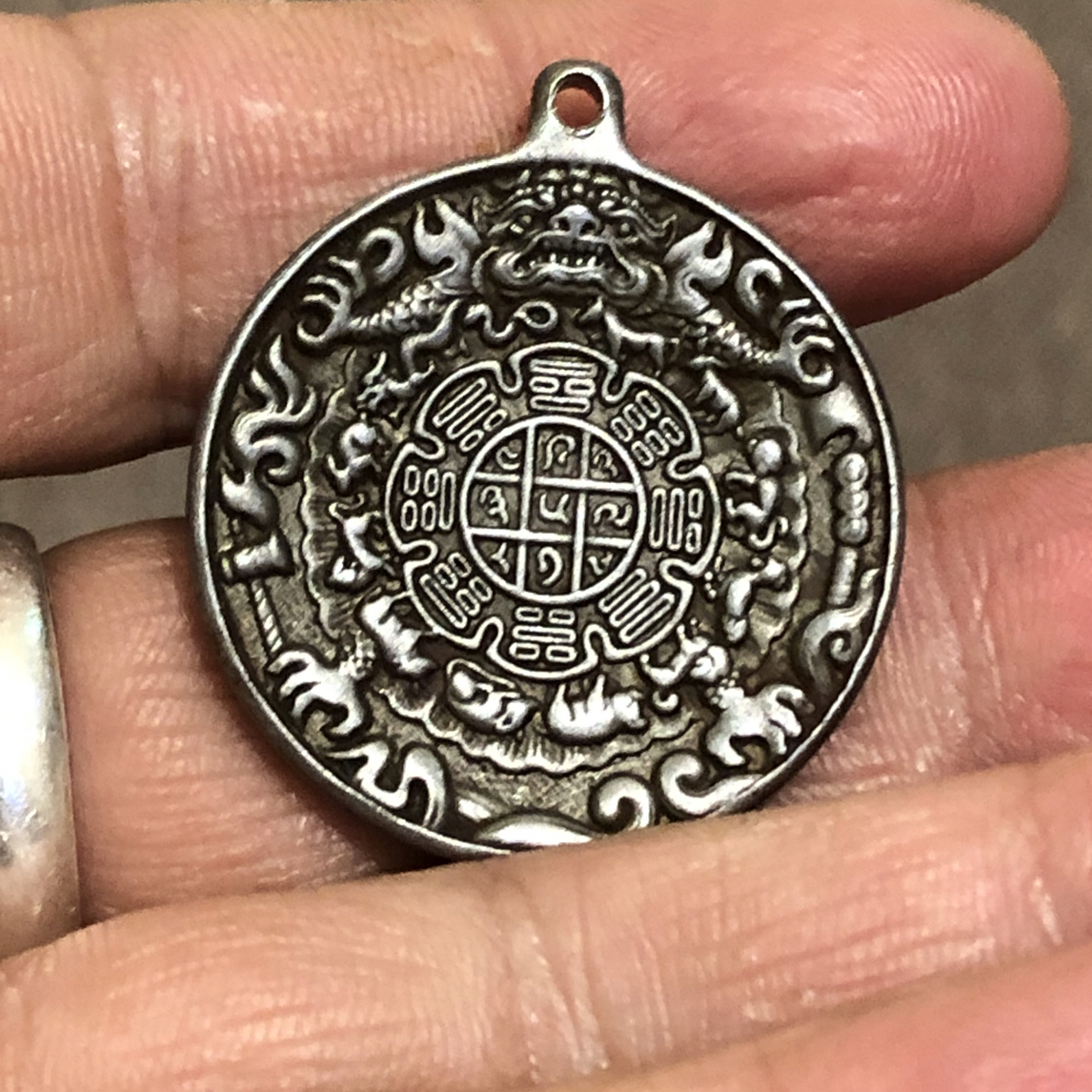 800银银制品 九宫八卦牌银版特殊编号福利款0927复古民族风饰品