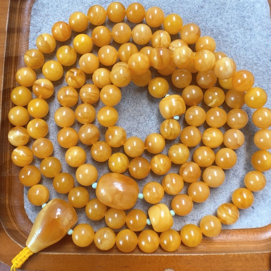 蜜蜡项链未镶嵌蜜蜡108