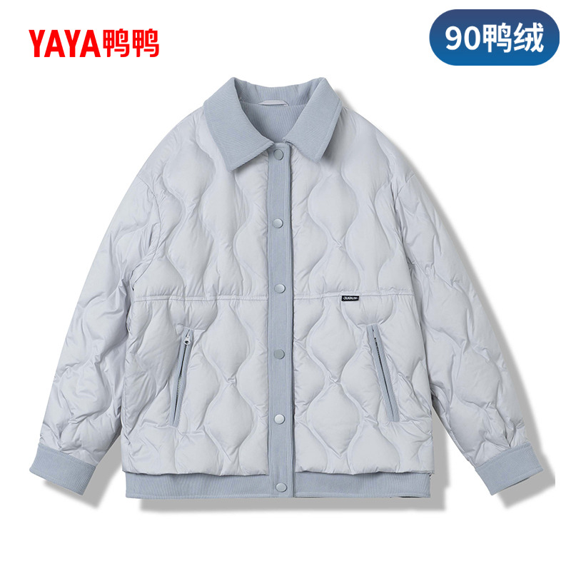 YAYA/鸭鸭【90绒】女简约百搭短款冬季保暖宽松休闲外套YE5B601007P