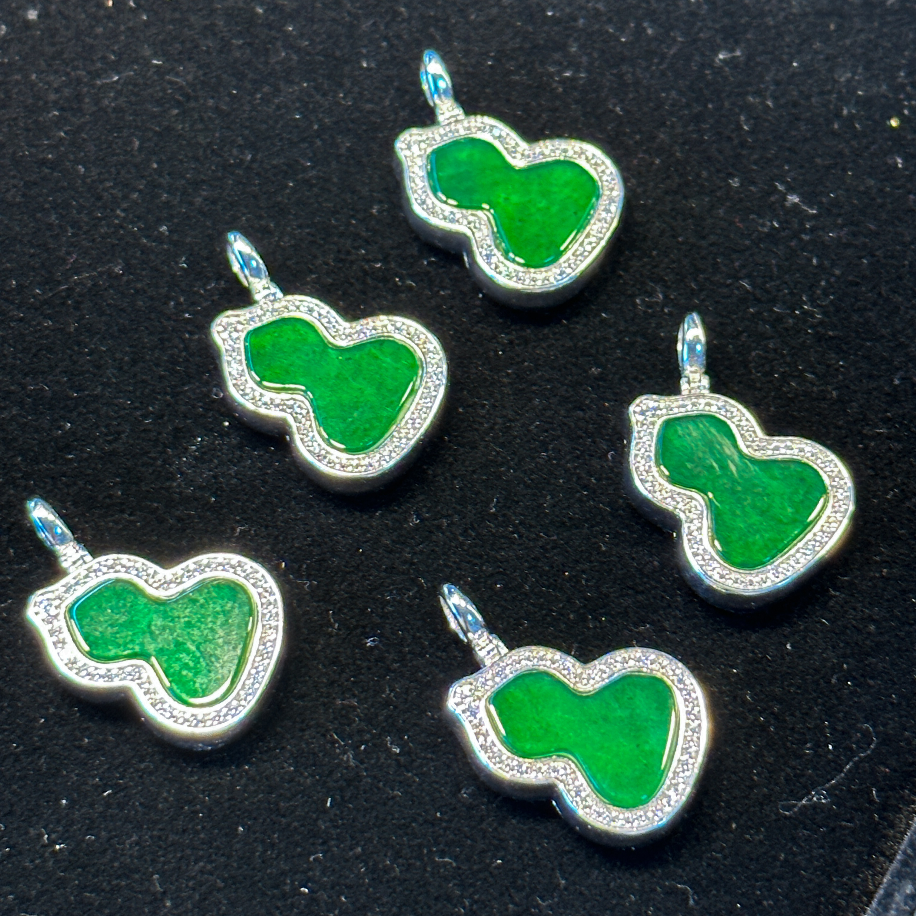 天然翡翠葫芦翡翠吊坠提溜原石吊坠女款925银翡翠挂件多样性发一