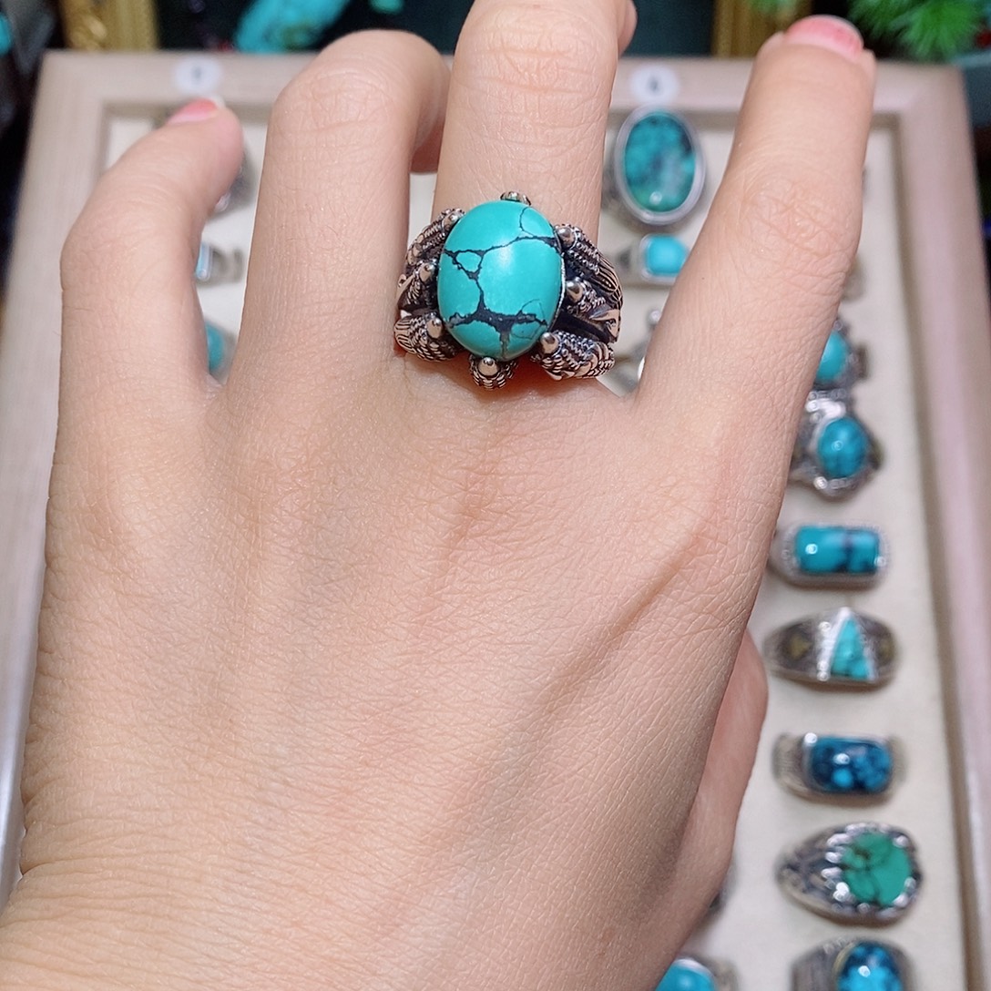 L***孞银S925镶嵌绿松石挂件