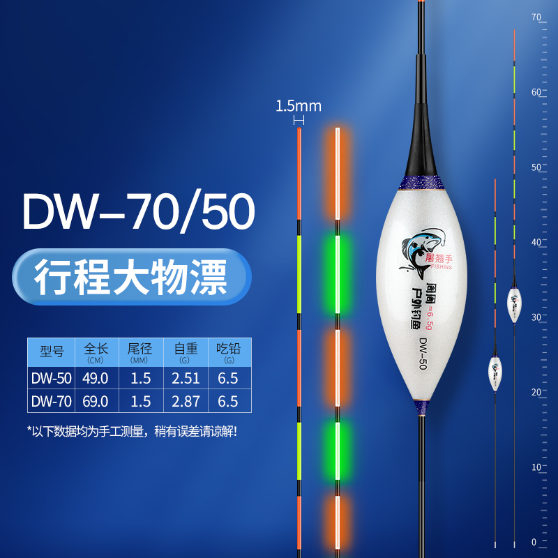 夜光行程漂枣核形50公分70公分夜光行程漂翘嘴鳊鱼草鱼专用行程漂