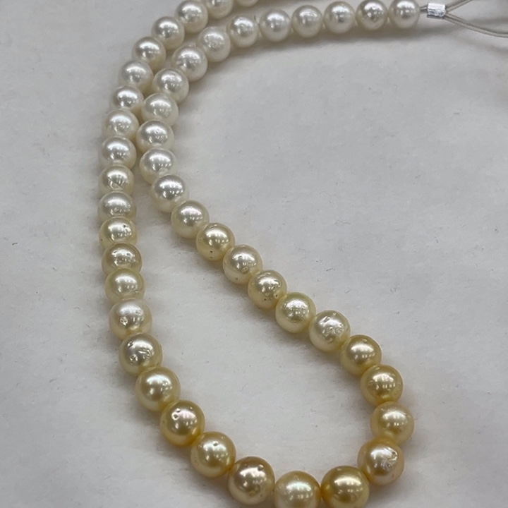 银S925镶嵌项链海水珍珠7-9