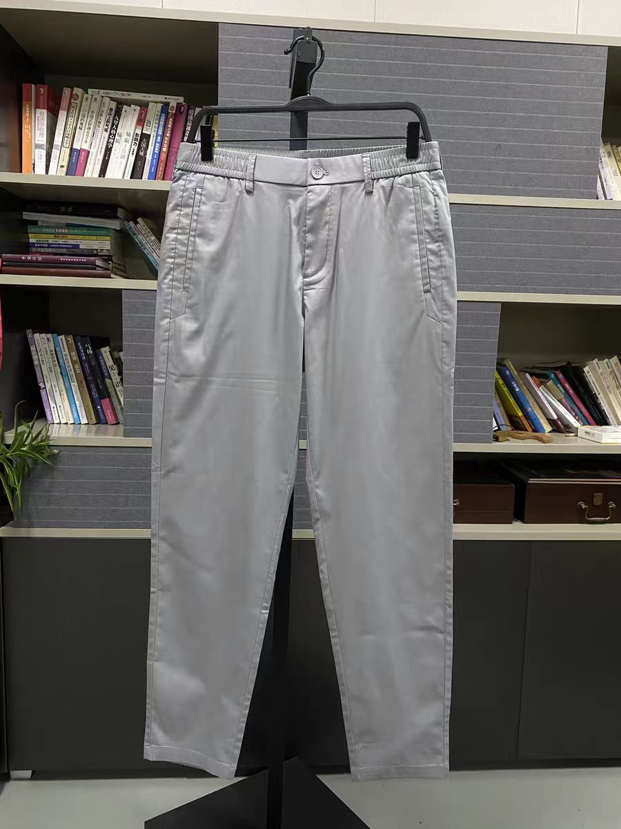 G家 24夏季新款超薄浅灰色简约百搭透气宽松直筒休闲裤（剪标）