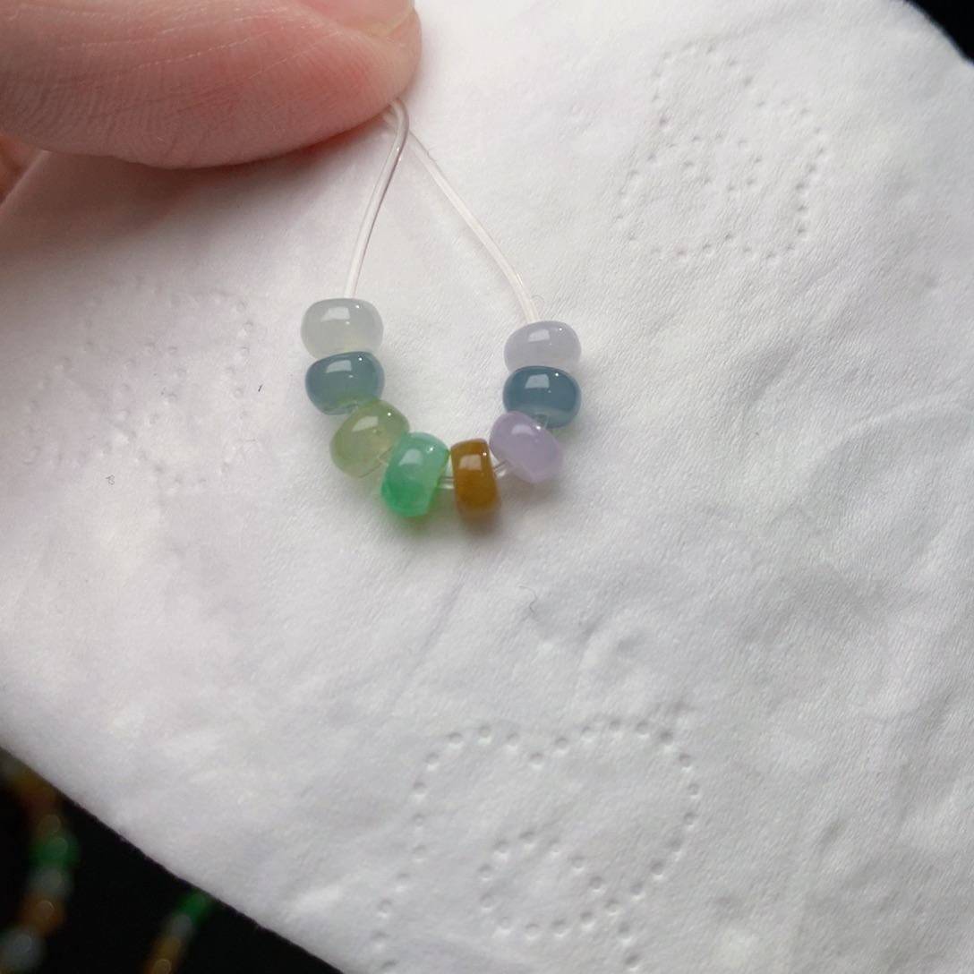 定制翡翠未镶嵌七彩算盘