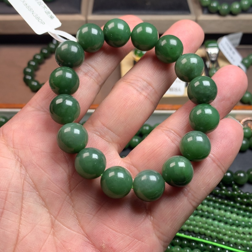 【闪购商品】和田玉（碧玉）手链未镶嵌喜**利13