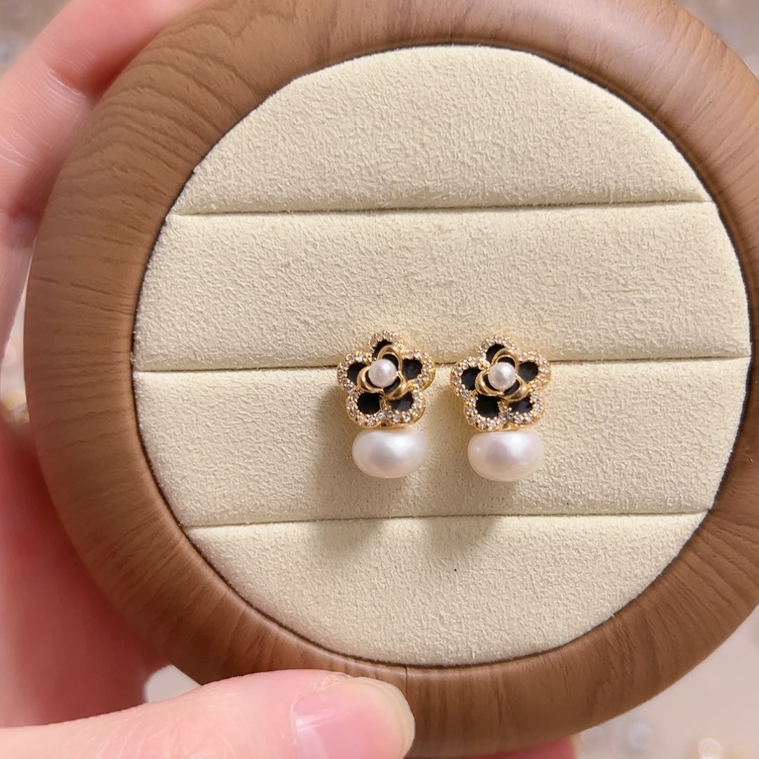 银S925镶嵌淡水珍珠原创手作