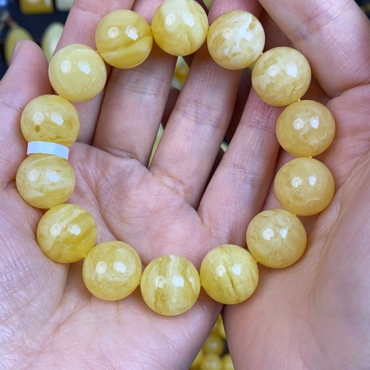 蜜蜡手链未镶嵌核****6天然原矿假一赔十