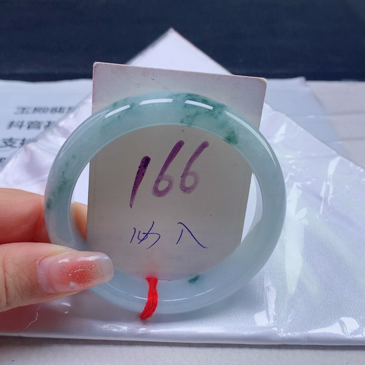 翡翠未镶嵌手镯桃**夭缅甸天然a货翡翠56