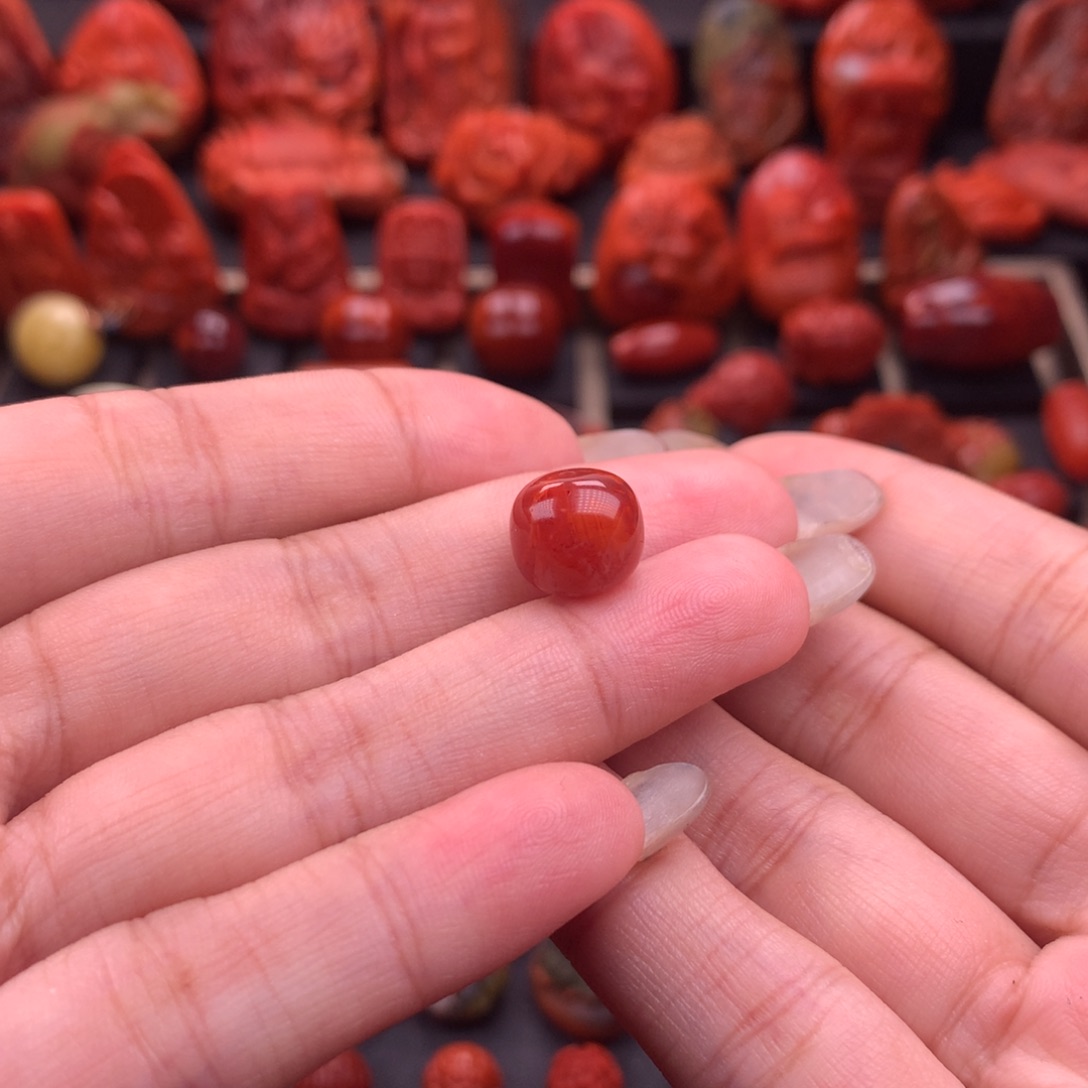 南红玛瑙南红川料原矿老型单珠11mm未镶嵌