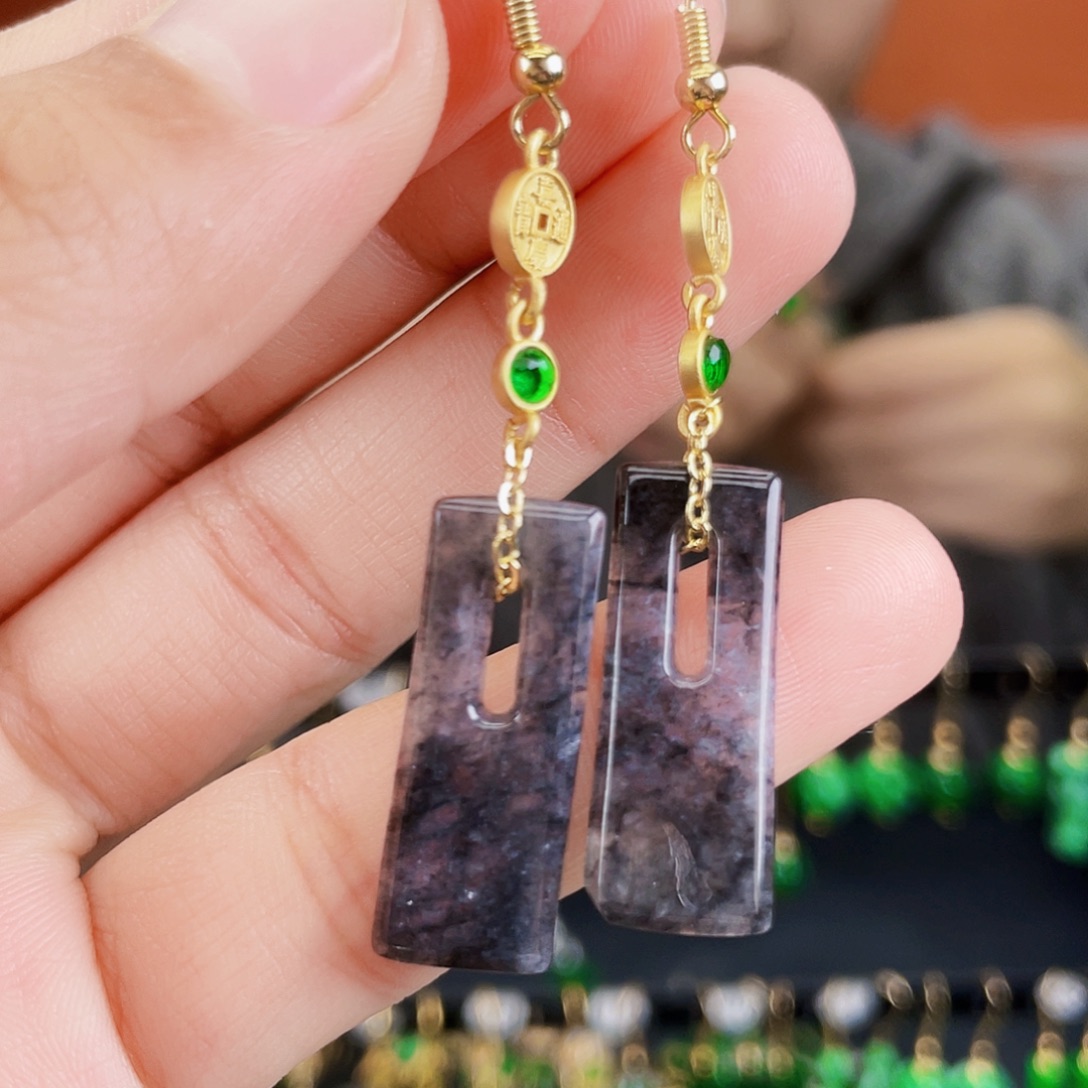 翡翠未镶嵌耳饰饰品