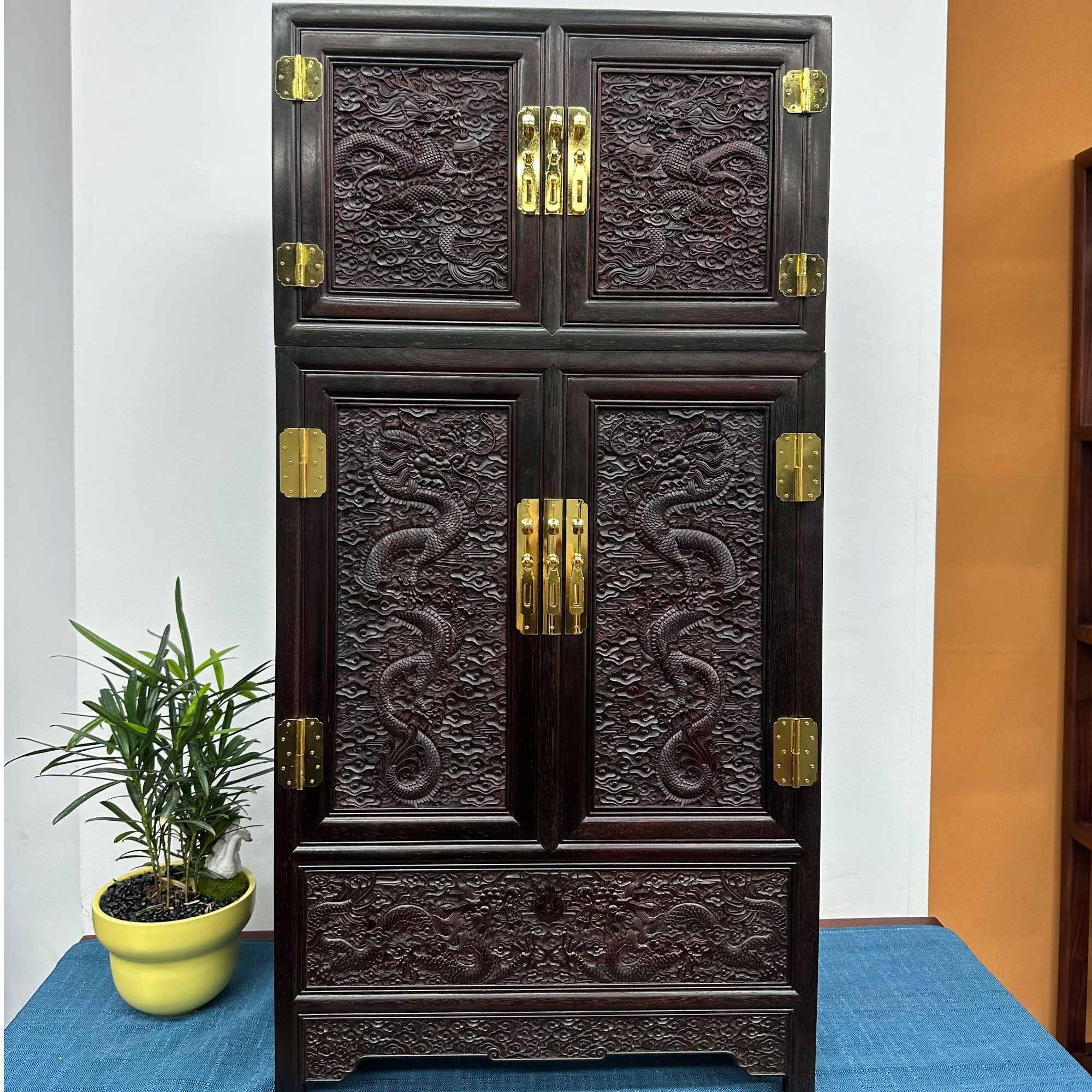 瑞木轩 酸枝云龙顶箱柜 40*22*80cm