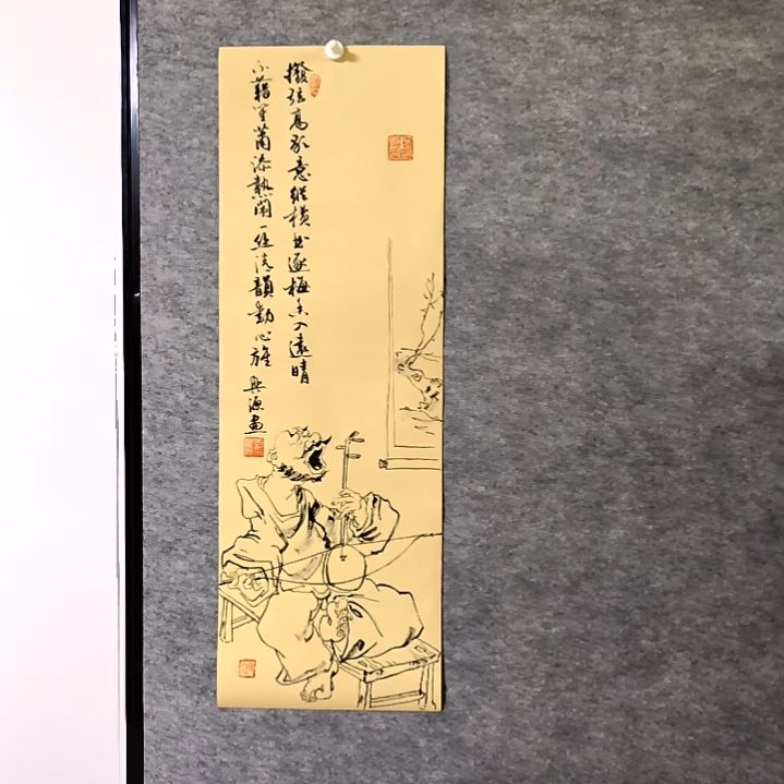 书法诗配画23*68厘米手写手绘